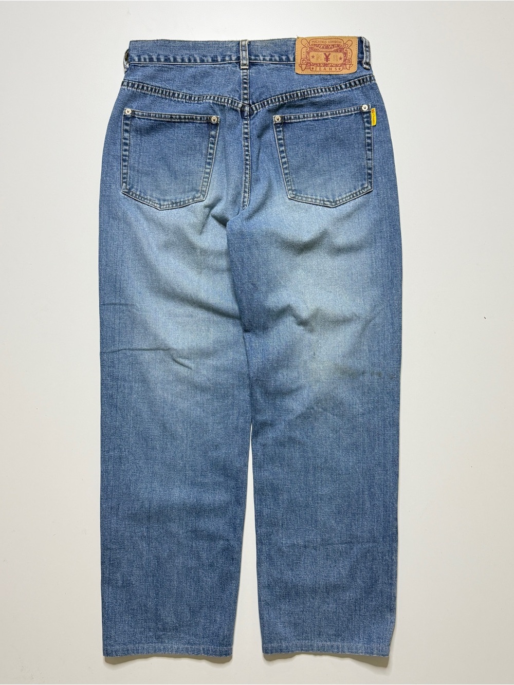 Vintage Michiko Koshino Yen Jeans Relaxed Straight Denim Mens W31 Stone Wash